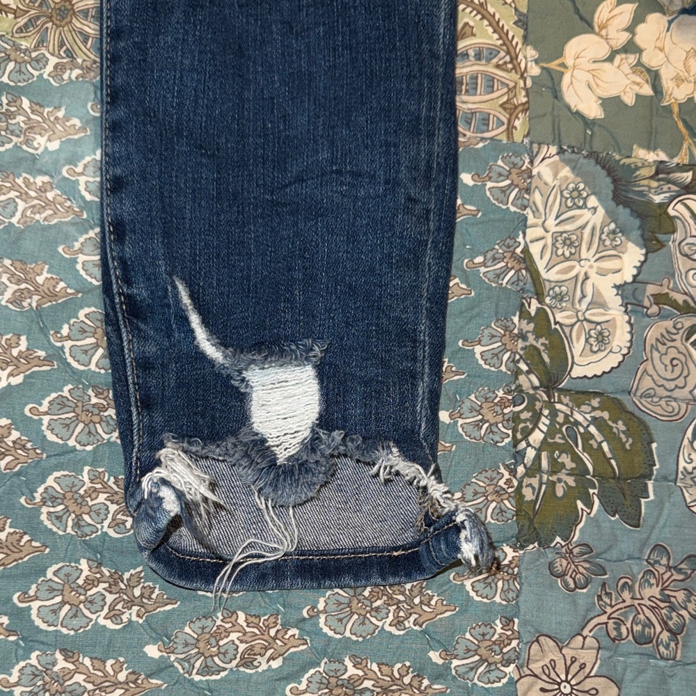 Frame Blue Distressed Skinny Jeans - Picture 10 of 11